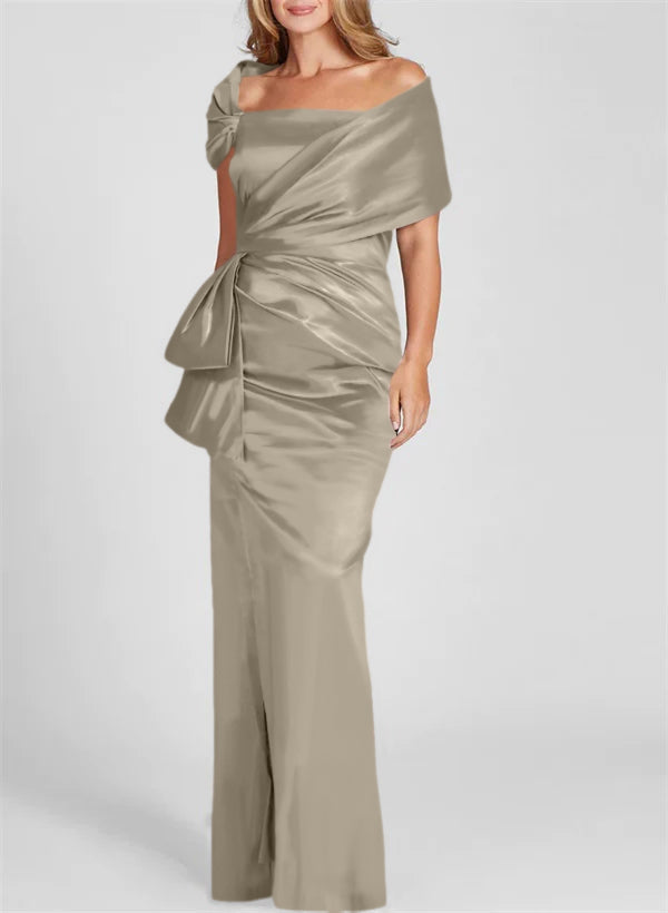 Robes de Mère de la Mariée Fourreau/Colonne à Épaules Dénudées et Longueur Au Sol