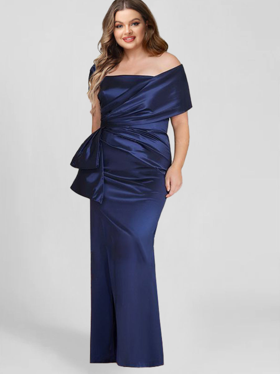 Robes de Mère de la Mariée Fourreau/Colonne à Épaules Dénudées et Longueur Au Sol