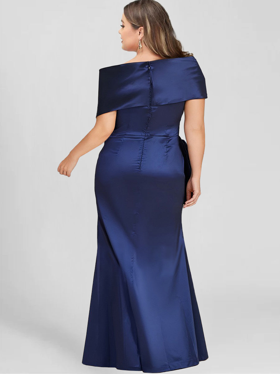 Robes de Mère de la Mariée Fourreau/Colonne à Épaules Dénudées et Longueur Au Sol