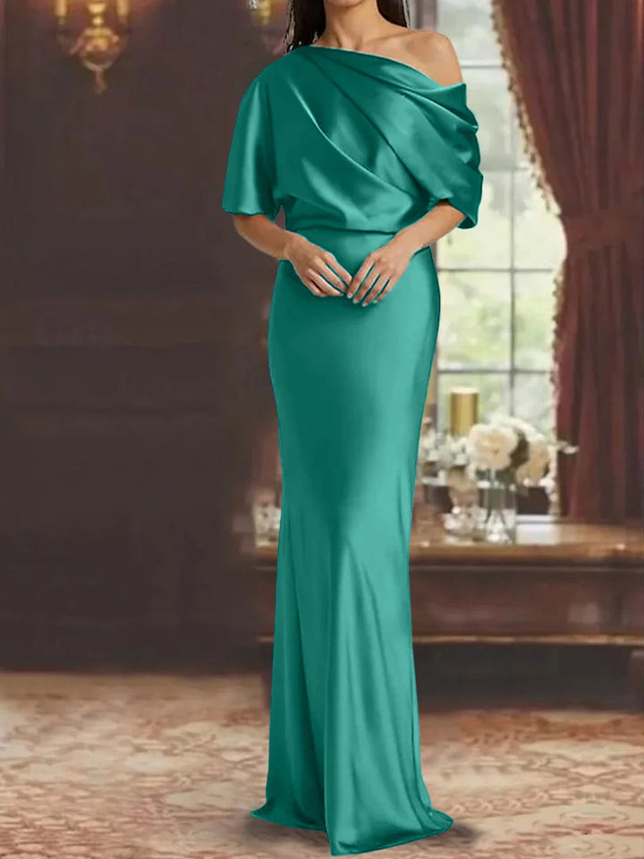 Robes de Mère de la Mariée à Une Épaule, Fourreau/Colonne