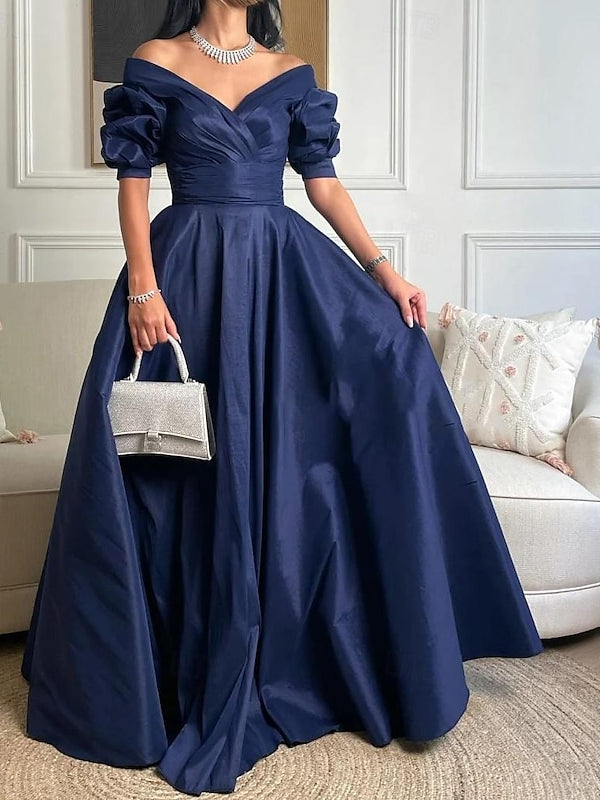 Robes de Soirée Longues à Épaules Dénudées, Coupe A-Line/Princess