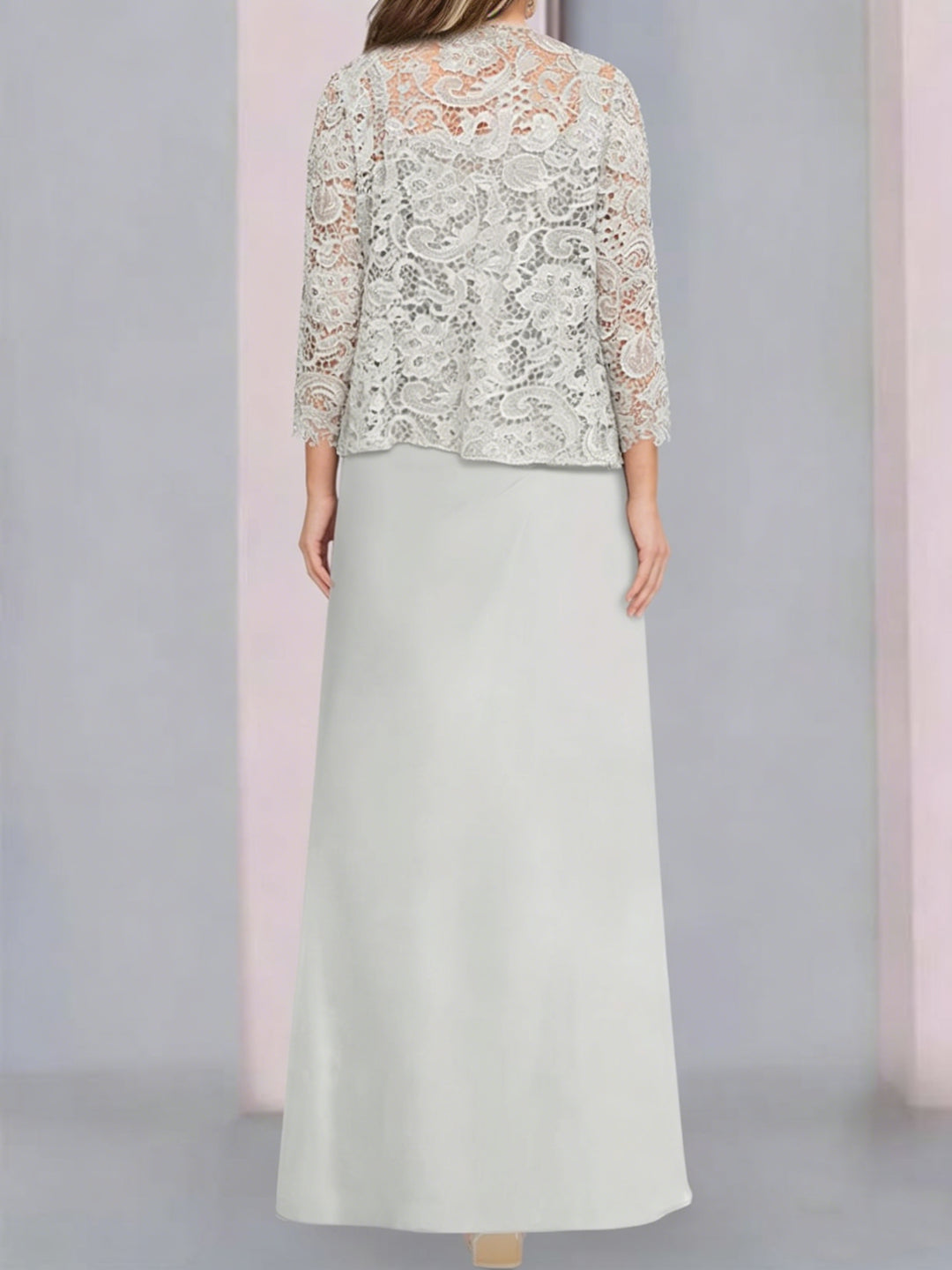 Robe De Mère De La Mariée Grande Taille, Coupe A-Line/Princess, Longueur Au Sol, Avec Appliques Plissées Et En Dentelle