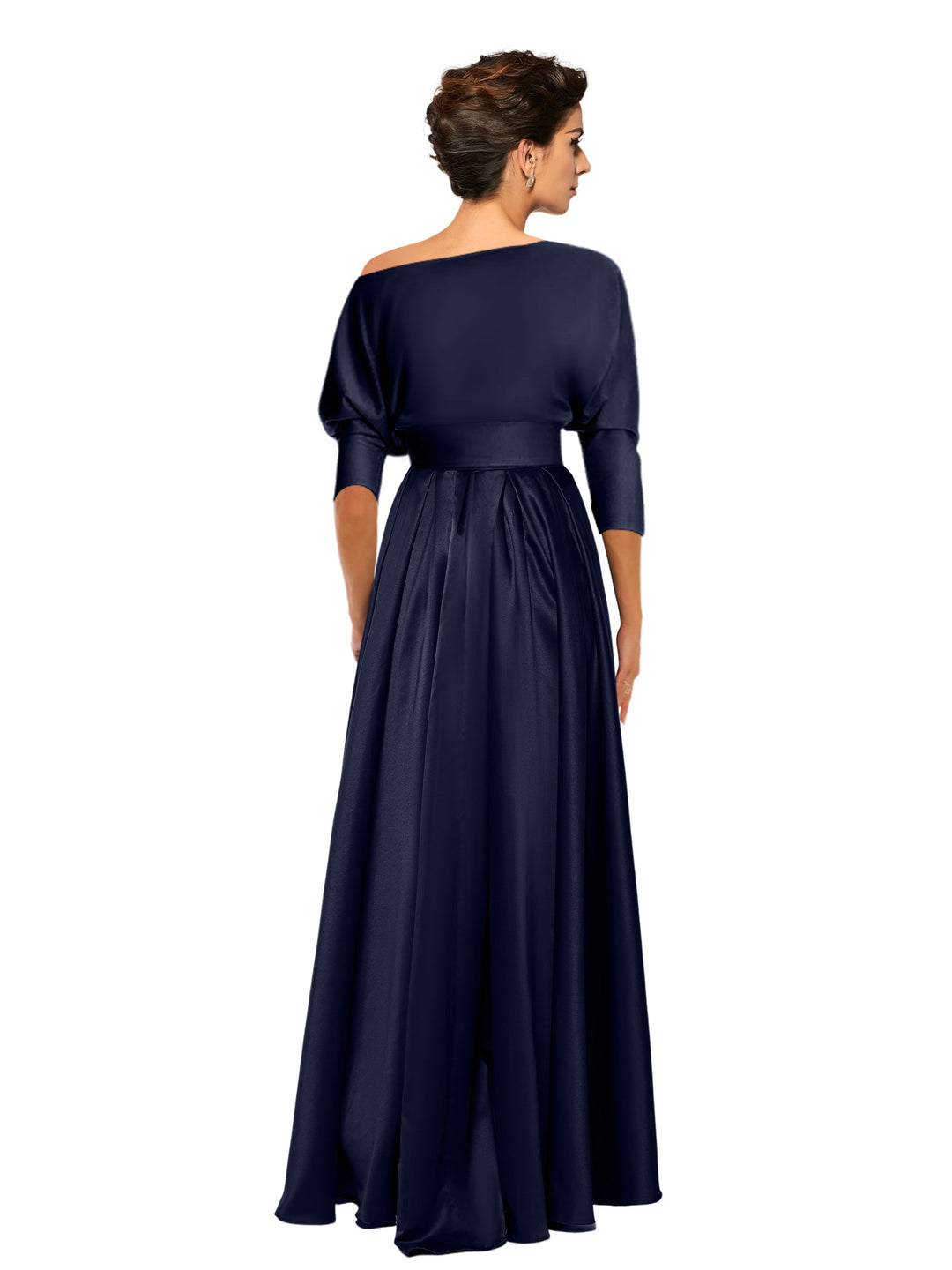 Robes de Mère de la Mariée et Du Marié Asymétriques à Une Épaule et à Manches 3/4 de Forme A-Line/Princess