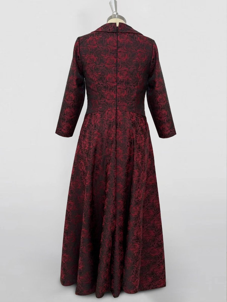 Robes de Mère de la Mariée et Du Marié à Imprimé Floral A-Line/Princess avec Col en V et Manches Longues