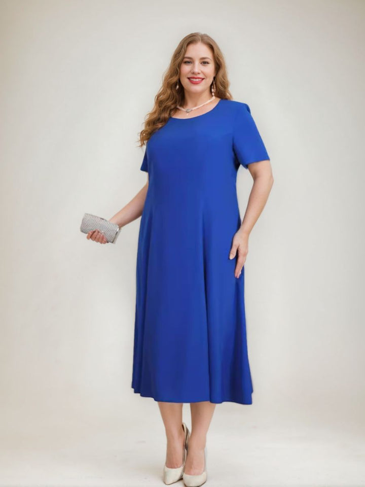 Robe de Mère de la Mariée Grande Taille, Coupe A-Line/Princess, Manches 3/4, Longueur Thé, avec Appliques et Veste