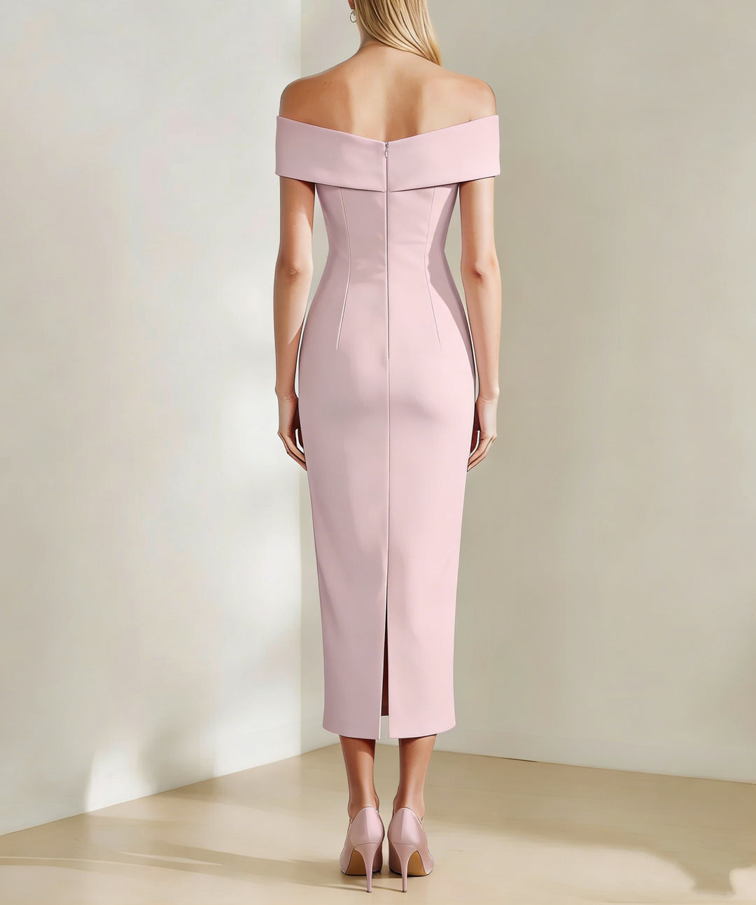Gaine/Colonne Hors de l'Épaule Longueur de Thé Robes Mère de La Mariée avec 3D Fleurs