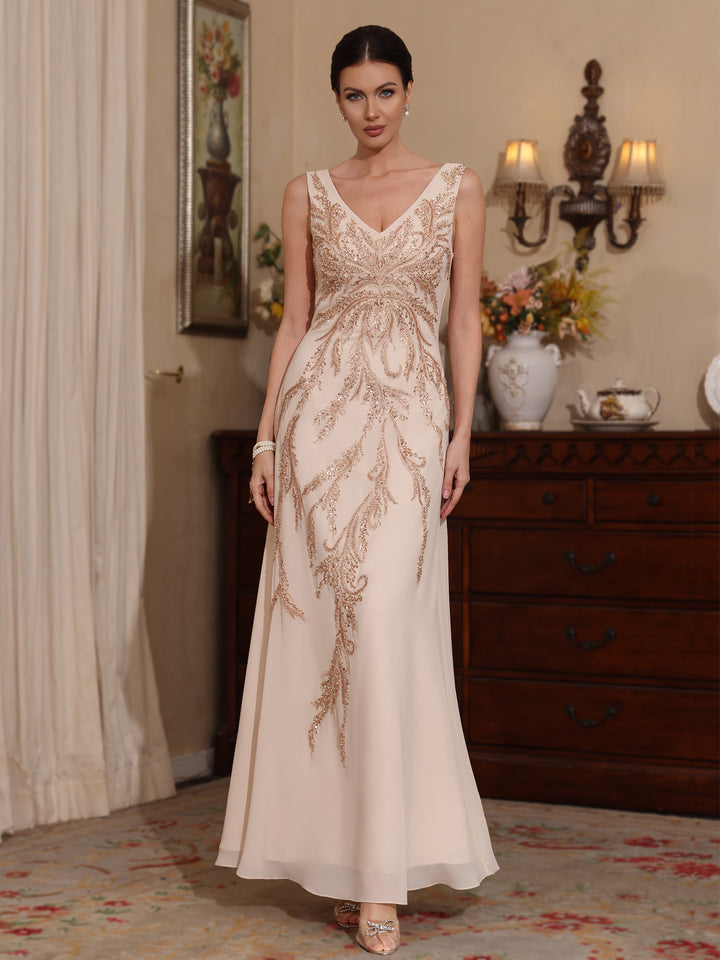 Deux Pièces Ligne A/Princesse Robes Mère de La Mariée avec Veste Paillettes