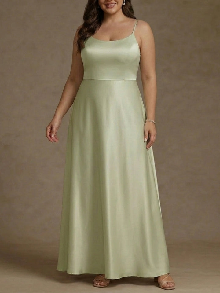 Robe mère de la mariée, Taille Plus, 2 Pièces, Ligne A/Princesse, Col Rond, Satin de Soie, Manches Courtes, Longueur au Sol, Dentelle