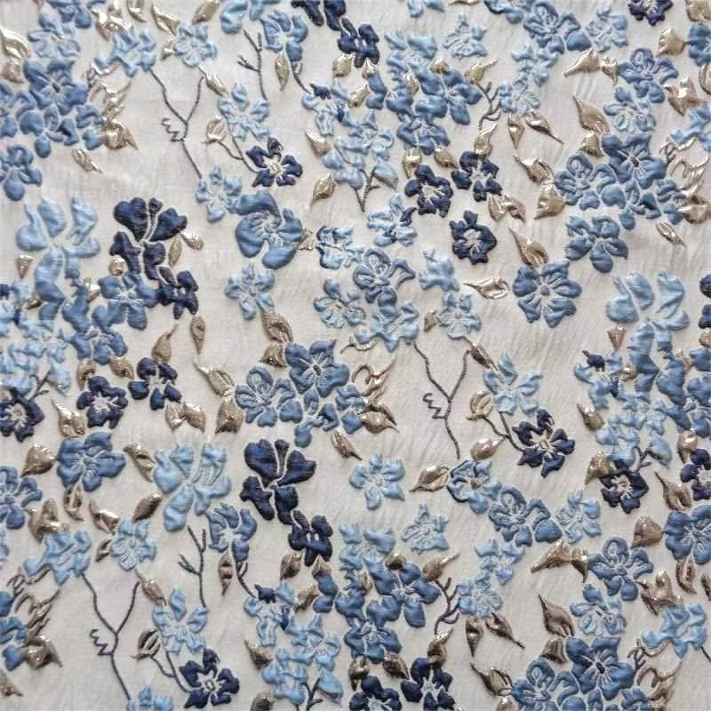 Robe mère de la mariée ligne A, jacquard col V, imprimé floral, manches courtes, longueur sol, ceinture