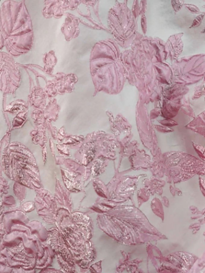 Robe mère de la mariée ligne A, jacquard manches tombantes, imprimé floral, sans manches, longueur midi
