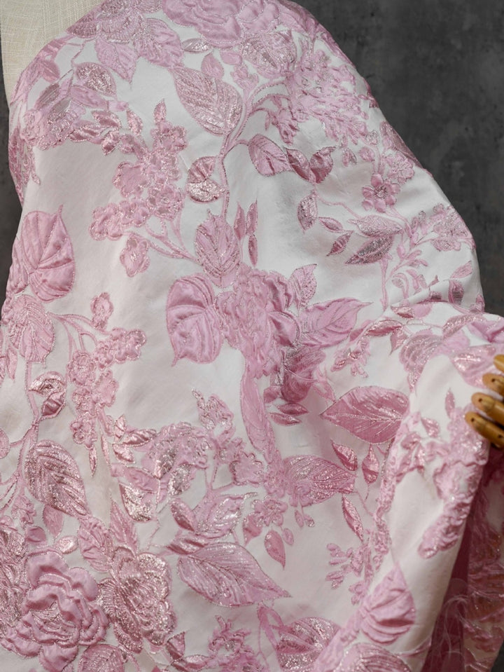 Robe Mère de la Mariée, Taille Plus, Ligne A/Princesse, Col Rond, Jacquard, Manches 3/4, Longueur de la Cheville, Florale