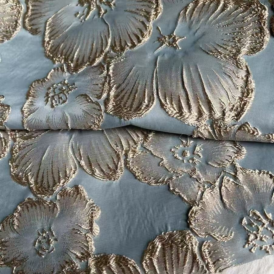 Robe mère de la mariée, Gaine/Colonne, Ligne A/Princesse, Col Capuchonné, Jacquard, Sans Manches, Longueur au Sol, Florale