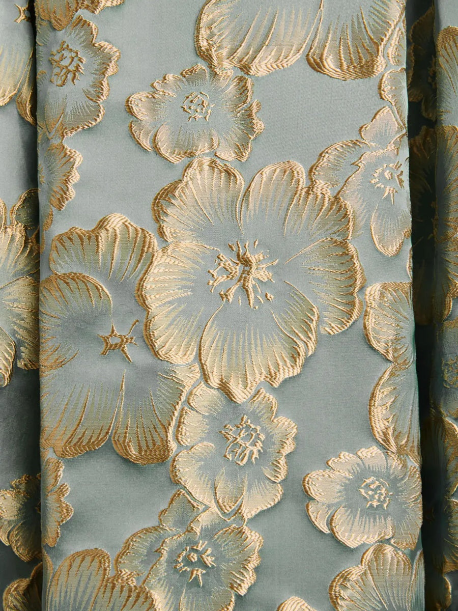 Robe mère de la mariée, Gaine/Colonne, Ligne A/Princesse, Col Capuchonné, Jacquard, Sans Manches, Longueur au Sol, Florale