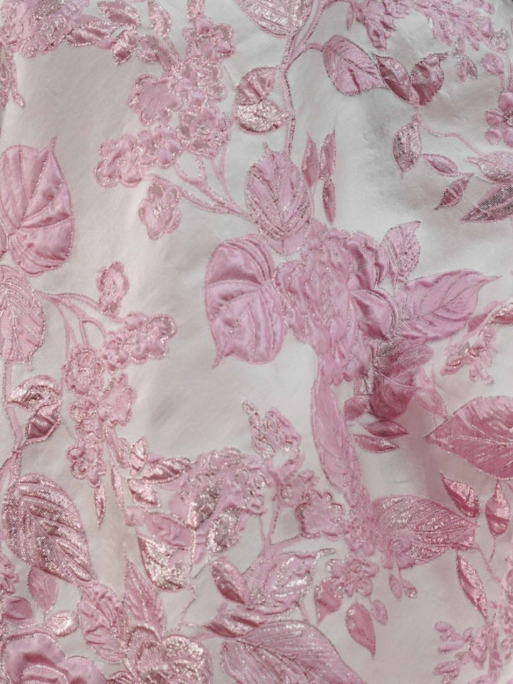 Ligne A/Princesse Une Épaule Nue Jacquard Robe cocktail Longueur du Thé Floral Volants Sans Manches Formelle