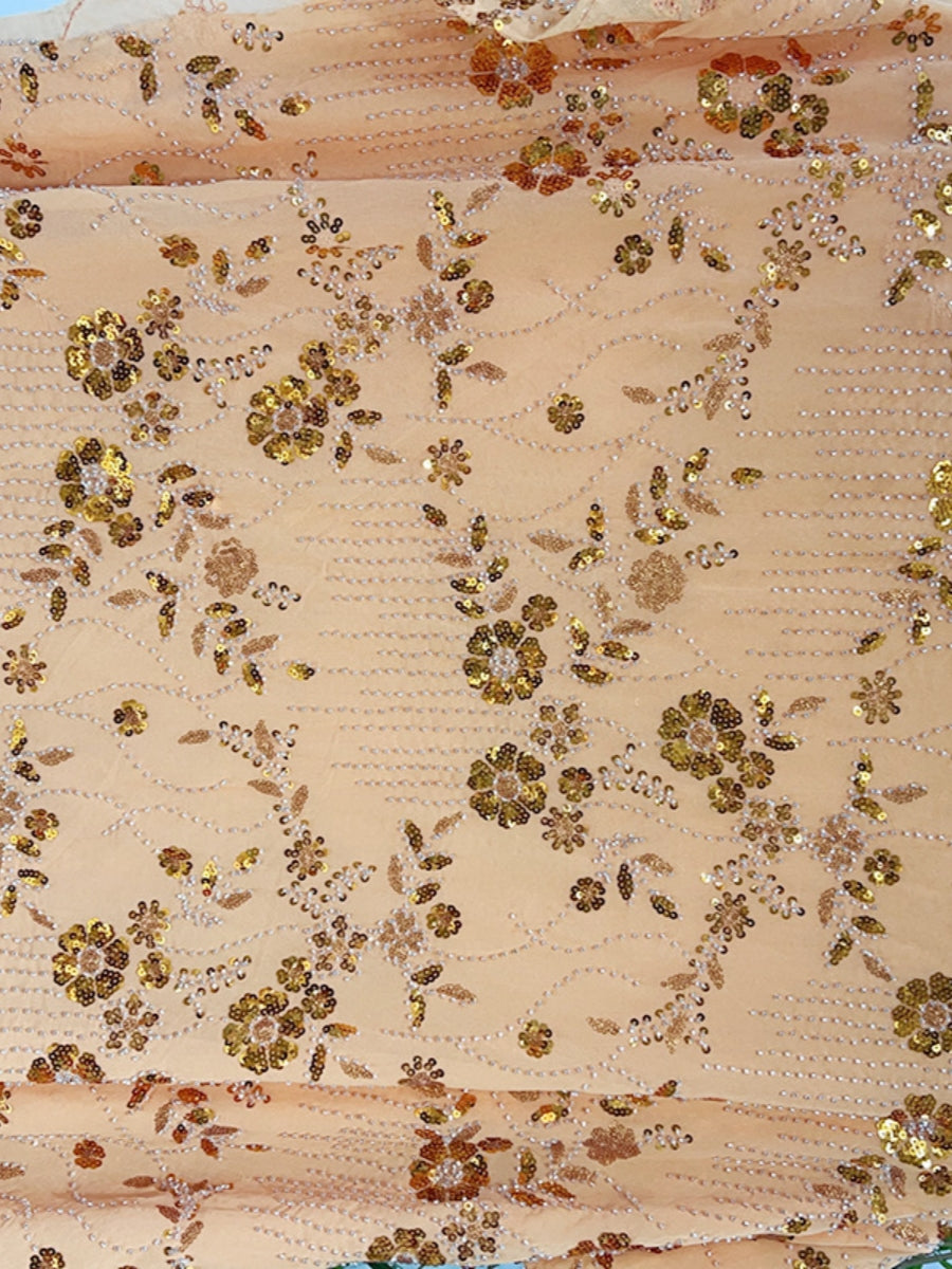 Robe Mère de la Mariée, Forme Droite/Colonne, Col Rond, Paillettes, Dentelle, Manches 3/4, Floral, Longueur à la Cheville