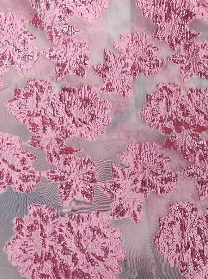 Robe Mère de la Mariée, Forme A-Ligne/Princesse, Col en V, Jacquard, Manches Courtes, Floral, Longueur au Sol, Ceinture à Nœud