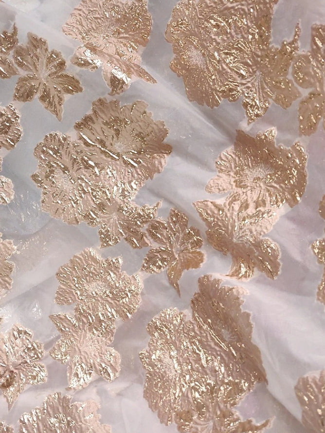 Robe Mère de la Mariée, Forme A-Ligne/Princesse, Col en V, Jacquard, Manches Courtes, Floral, Longueur au Sol, Ceinture à Nœud