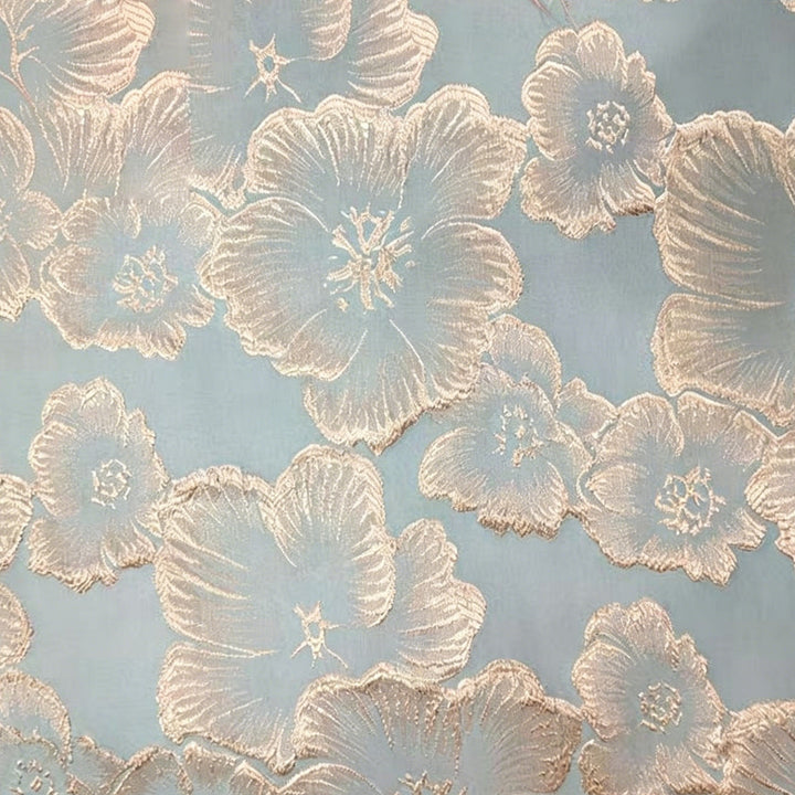 Robe Mère De La Mariée Forme Trompette/Sirène, Hors de l'épaule, Jacquard Floral, Sans Manches, Longueur Au Sol, Froncé