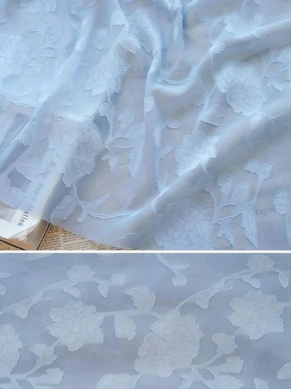 Robe Mère de la Mariée en Mousseline Florale à Col Rond Gaine/Colonne Longueur au Sol Manches Cape avec Strass