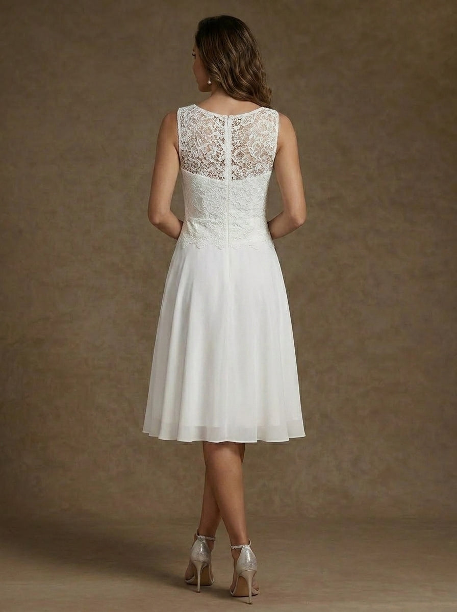 Robe Mère de la Mariée, Ligne A/Princesse, Col Rond, Mousseline, 3/4 Manches, Longueur du Thé, Florale