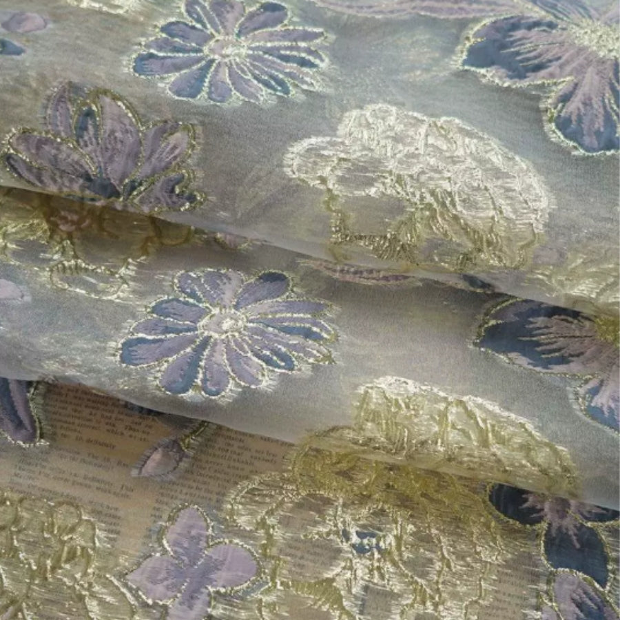 Robe Mère de la Mariée, Ligne A/Princesse, Jacquard, Hors de l'épaule, Sans Manches, Longueur au Sol, Florale