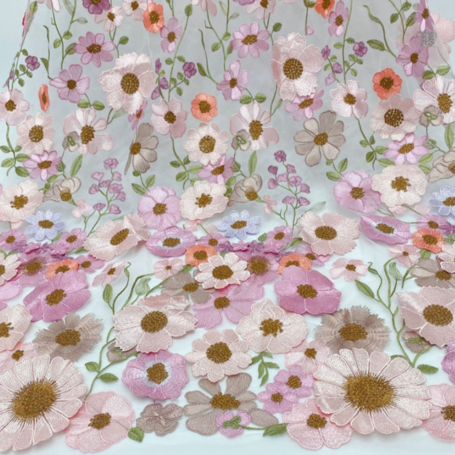 Robe mère de la mariée, Ligne A/Princesse, Col Rond, Mousseline, Manches 3/4, Longueur du Thé, Florale