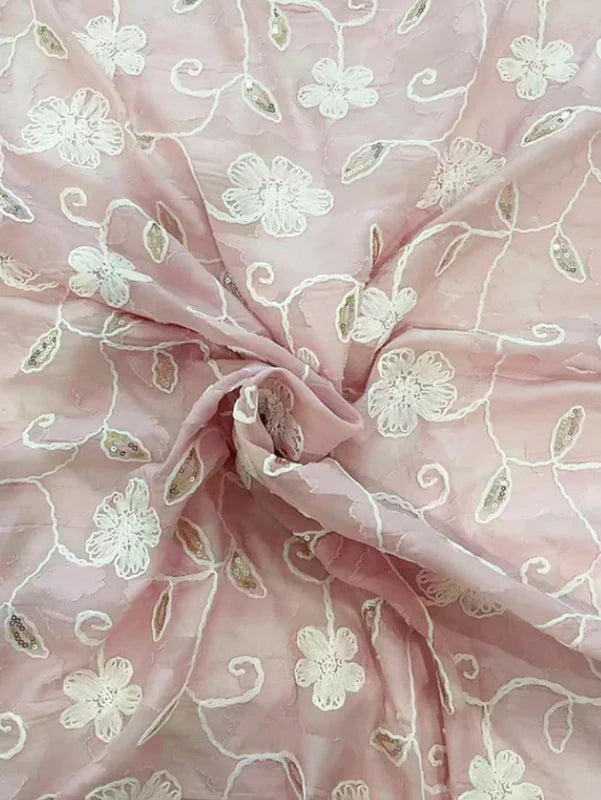 Robe Mère de la Mariée en Mousseline à Col Rond Ligne A/Princesse Longueur Midi avec Châle