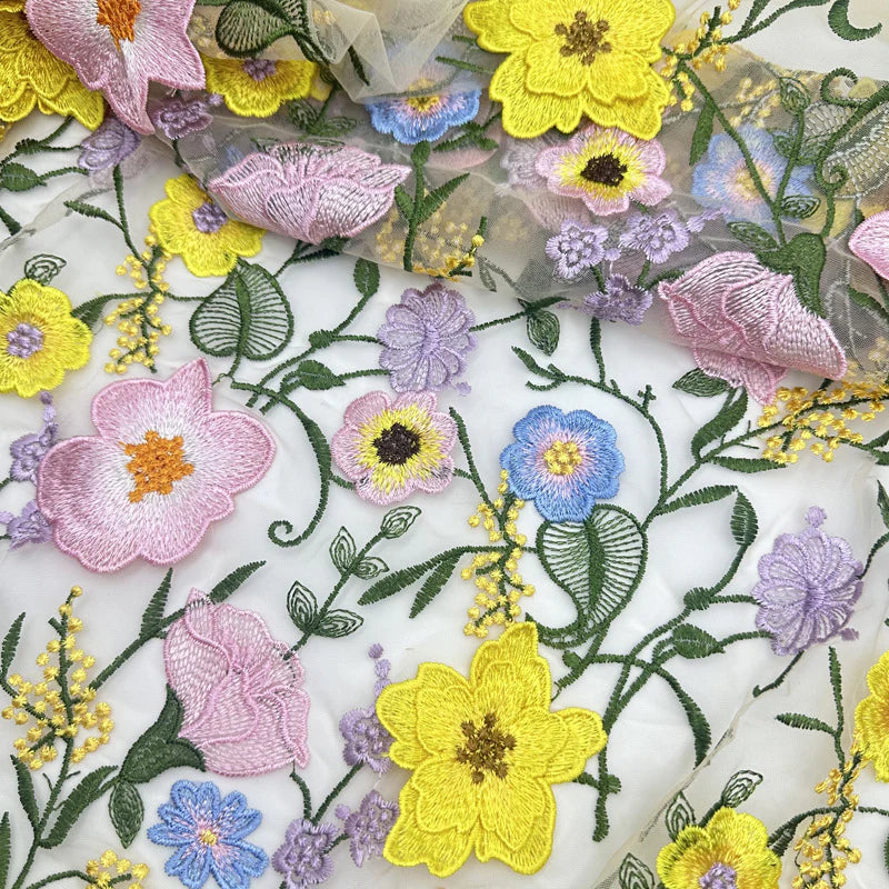 Robe Mère de la Mariée Florale en Dentelle Brodée à Col V Ligne A/Princesse Longueur Midi Manches 3/4