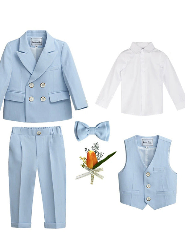 Ensemble de Costume et Blazer pour Garçon, Chemise et Pantalon à Manches Longues, 5 Racines, Ensemble de Costume de Mariage pour Garçon de 3 à 7 Ans