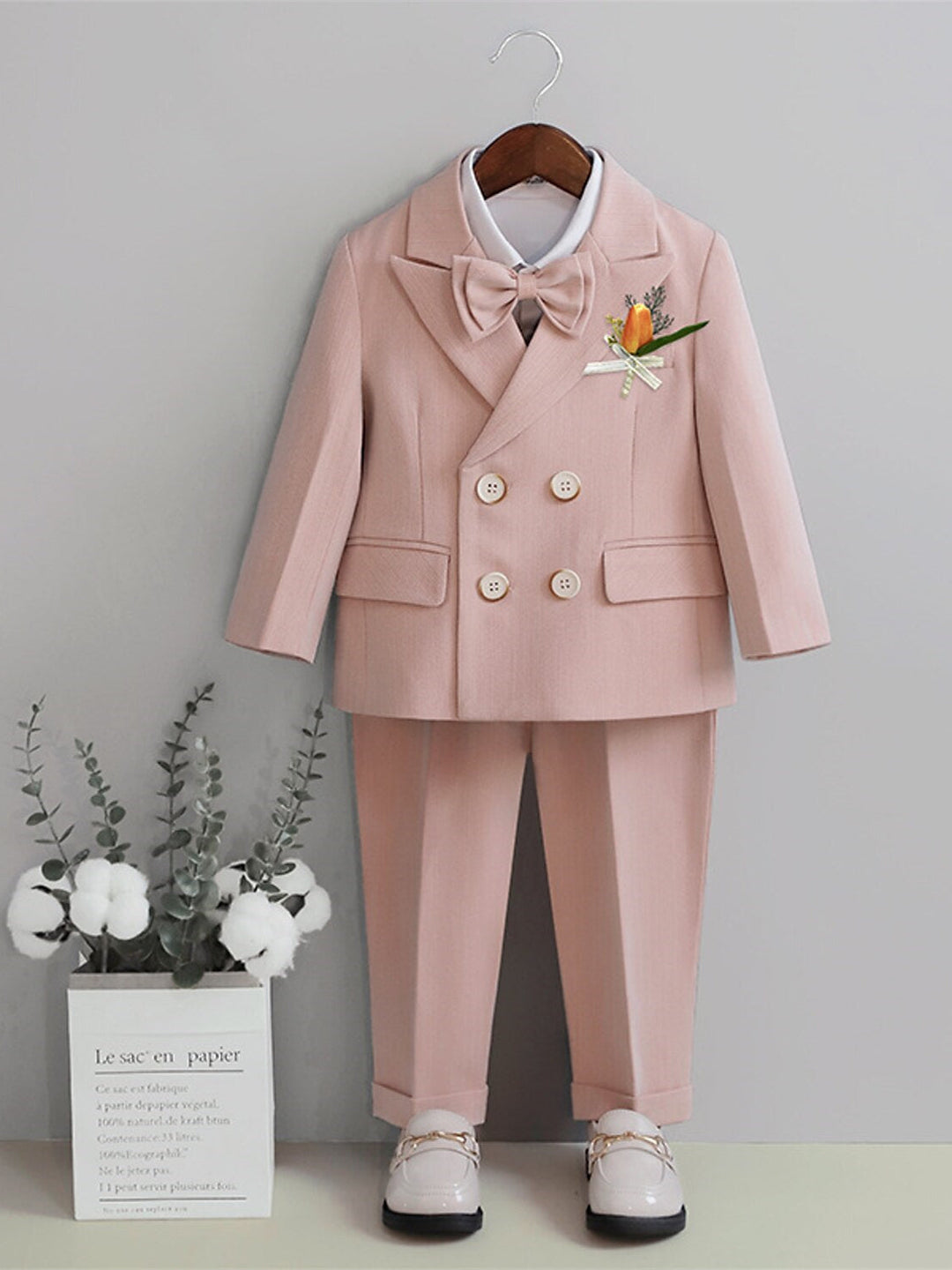 Ensemble de Costume et Blazer pour Garçon, Chemise et Pantalon à Manches Longues, 5 Racines, Ensemble de Costume de Mariage pour Garçon de 3 à 7 Ans