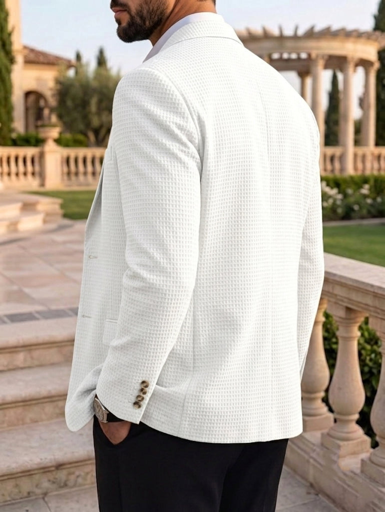 Costume Simple Boutonnage 2 Boutons Fin Manches Longues Veste pour Hommes