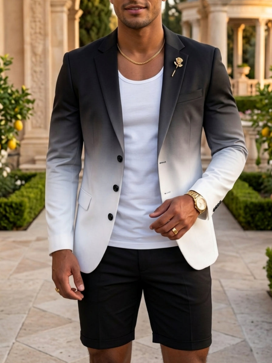 Costume 2 Pièces Fin Simple-Boutonnage 3 Boutons Manches Longues pour Hommes