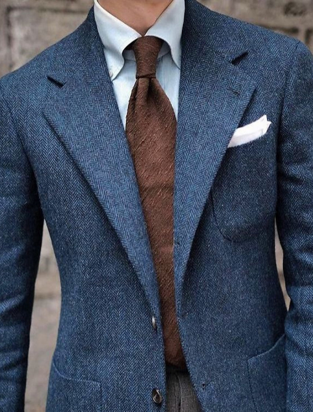 Veste décontractée en tweed à deux boutons, coupe ajustée, simple boutonnage, pour hommes