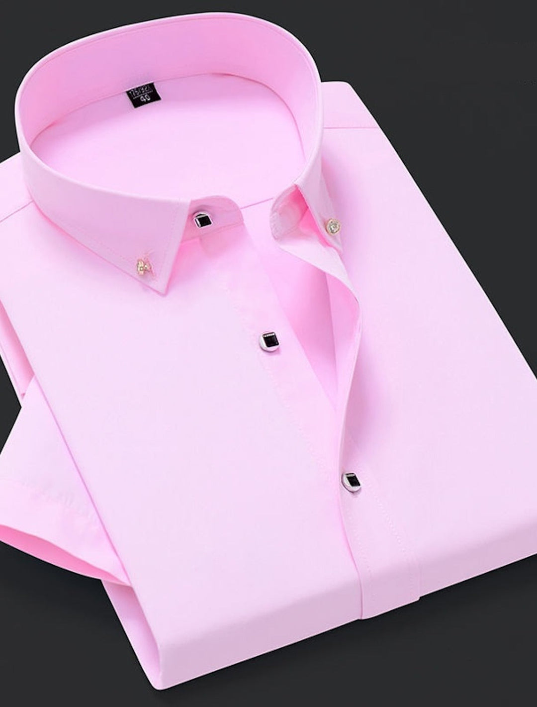 Chemise classique à manches longues pour hommes, blanc, bleu, bordeaux, noir, rose, couleur unie