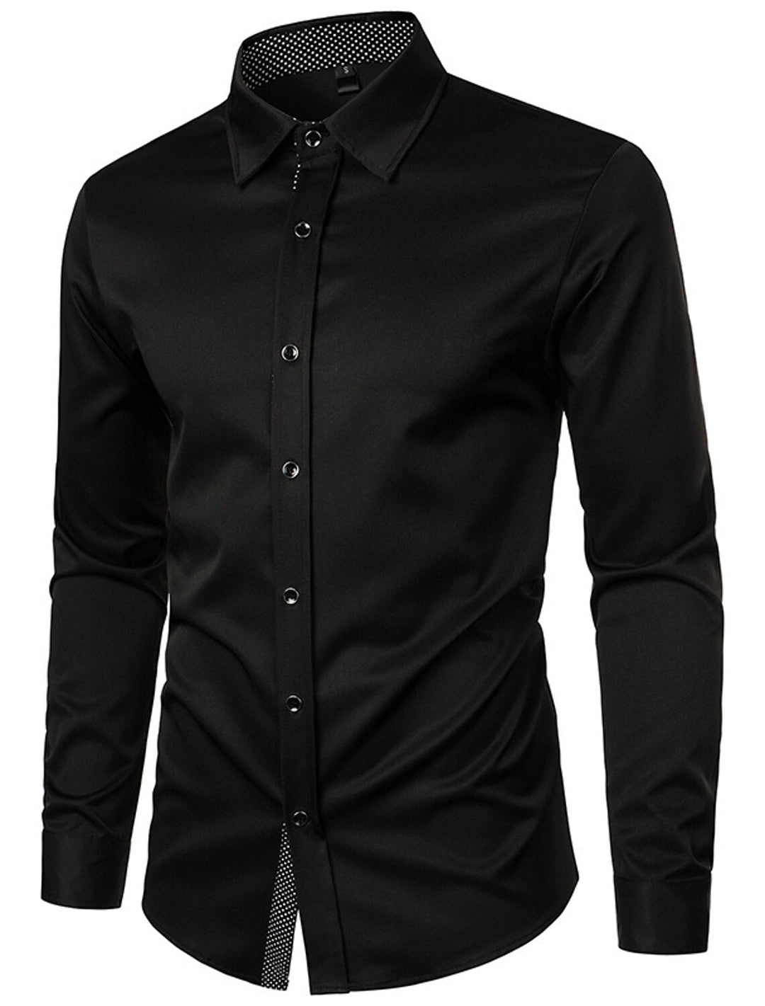 Chemise classique à manches longues pour hommes, blanc, rouge, noir, couleur unie