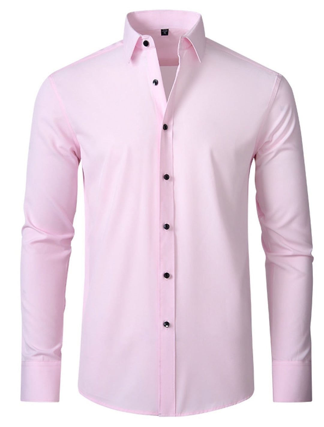 Chemise classique à manches longues pour hommes, blanc, rouge, noir, violet, rose, couleur unie