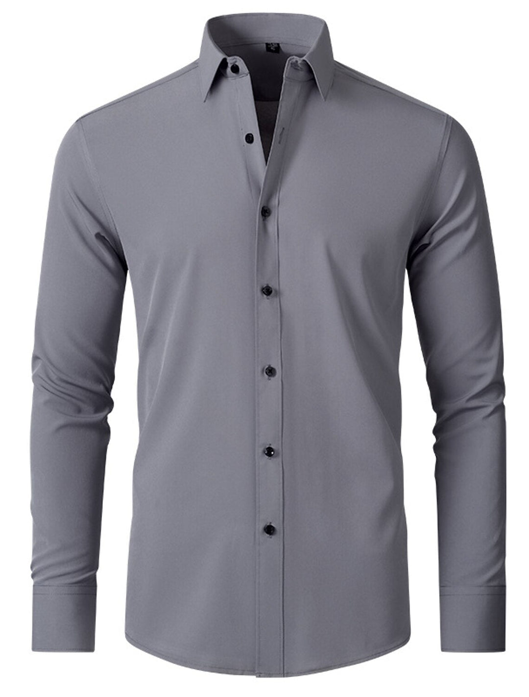 Chemise classique à manches longues pour hommes, blanc, rouge, noir, violet, rose, couleur unie