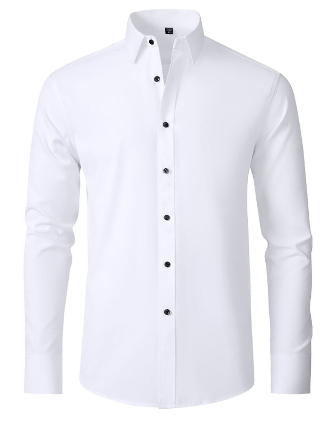 Chemise classique à manches longues pour hommes, blanc, rouge, noir, violet, rose, couleur unie