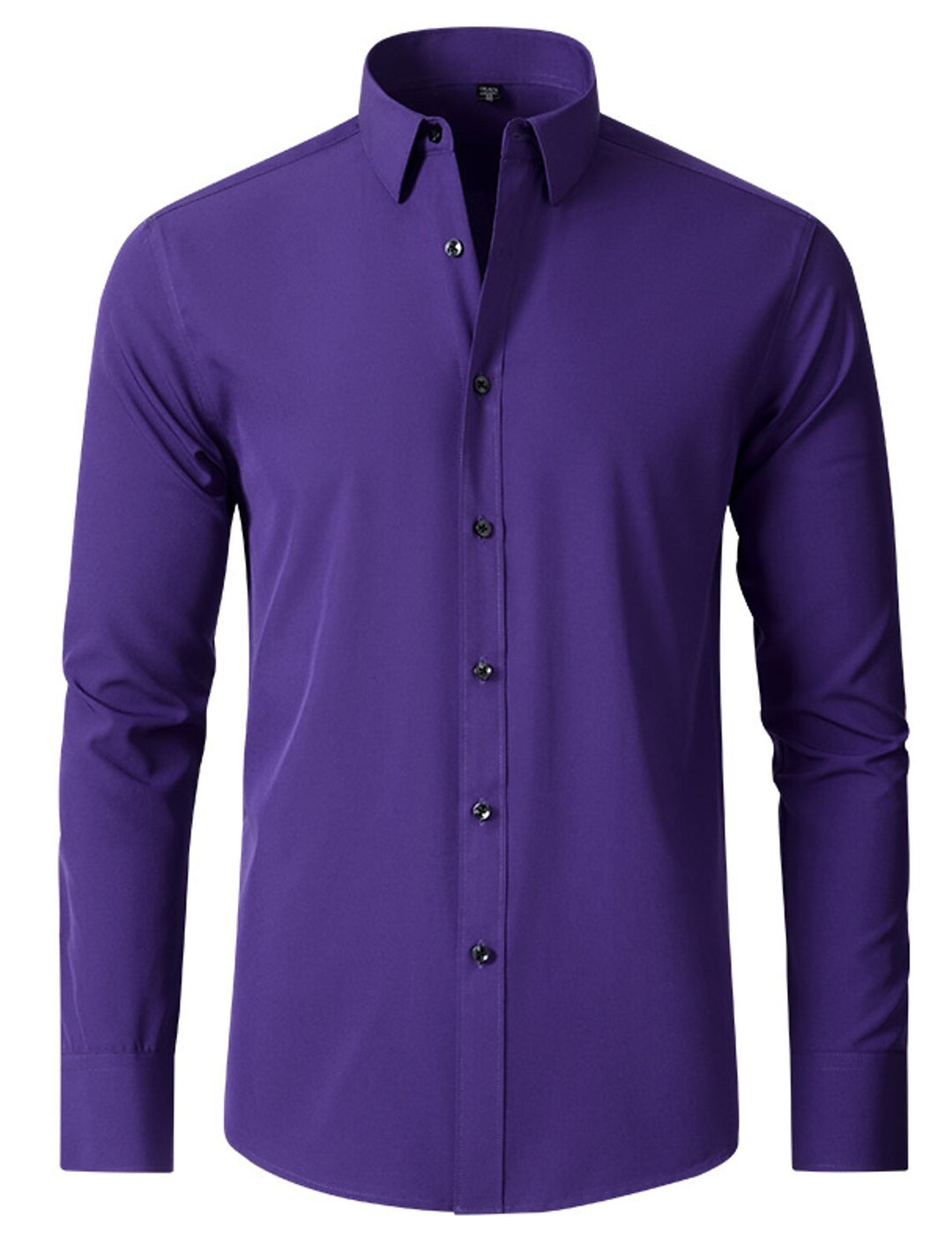 Chemise classique à manches longues pour hommes, blanc, rouge, noir, violet, rose, couleur unie