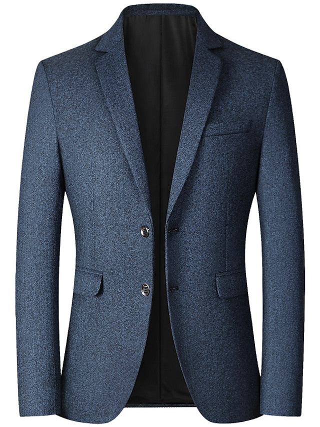 Veste Blazer Homme Coupe Ajustée à Simple Boutonnage et Deux Boutons