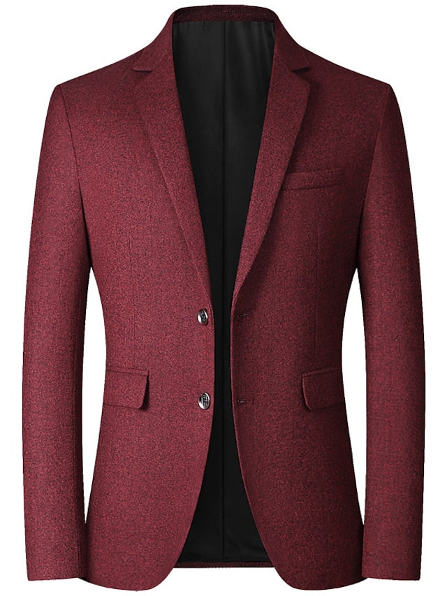 Veste Blazer Homme Coupe Ajustée à Simple Boutonnage et Deux Boutons