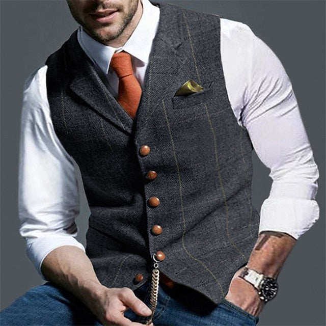 Gilet à simple boutonnage avec plus de boutons pour hommes