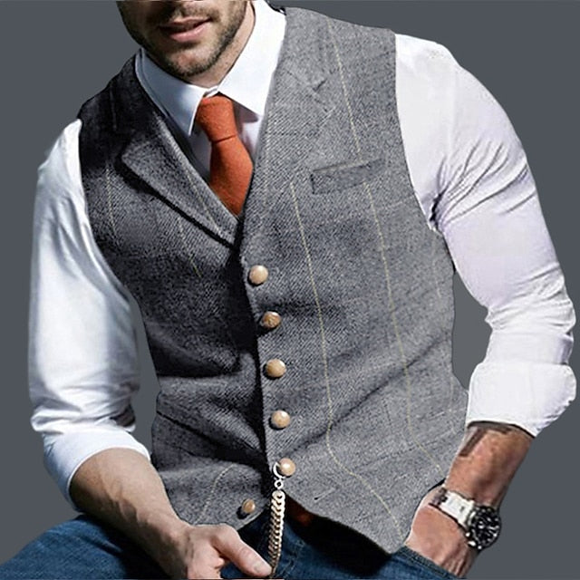 Gilet à simple boutonnage avec plus de boutons pour hommes