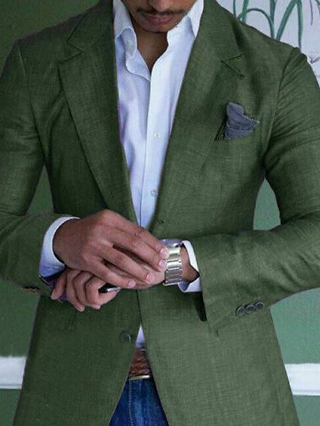 Veste Blazer Homme Coupe Ajustée à Simple Boutonnage et Deux Boutons