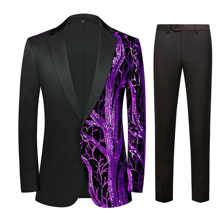 Costumes de Fête 2 Pièces à Boutonnage Simple et Coupe Standard pour Hommes
