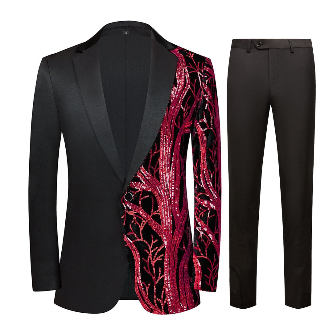 Costumes de Fête 2 Pièces à Boutonnage Simple et Coupe Standard pour Hommes