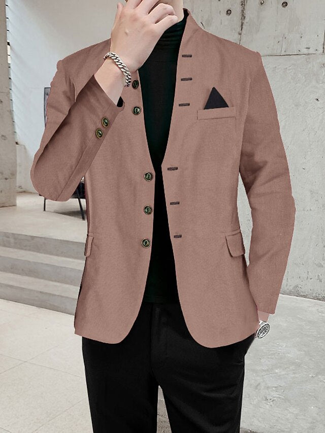 Veste Blazer Homme Coupe Regular Simple Boutonnage à Trois Boutons