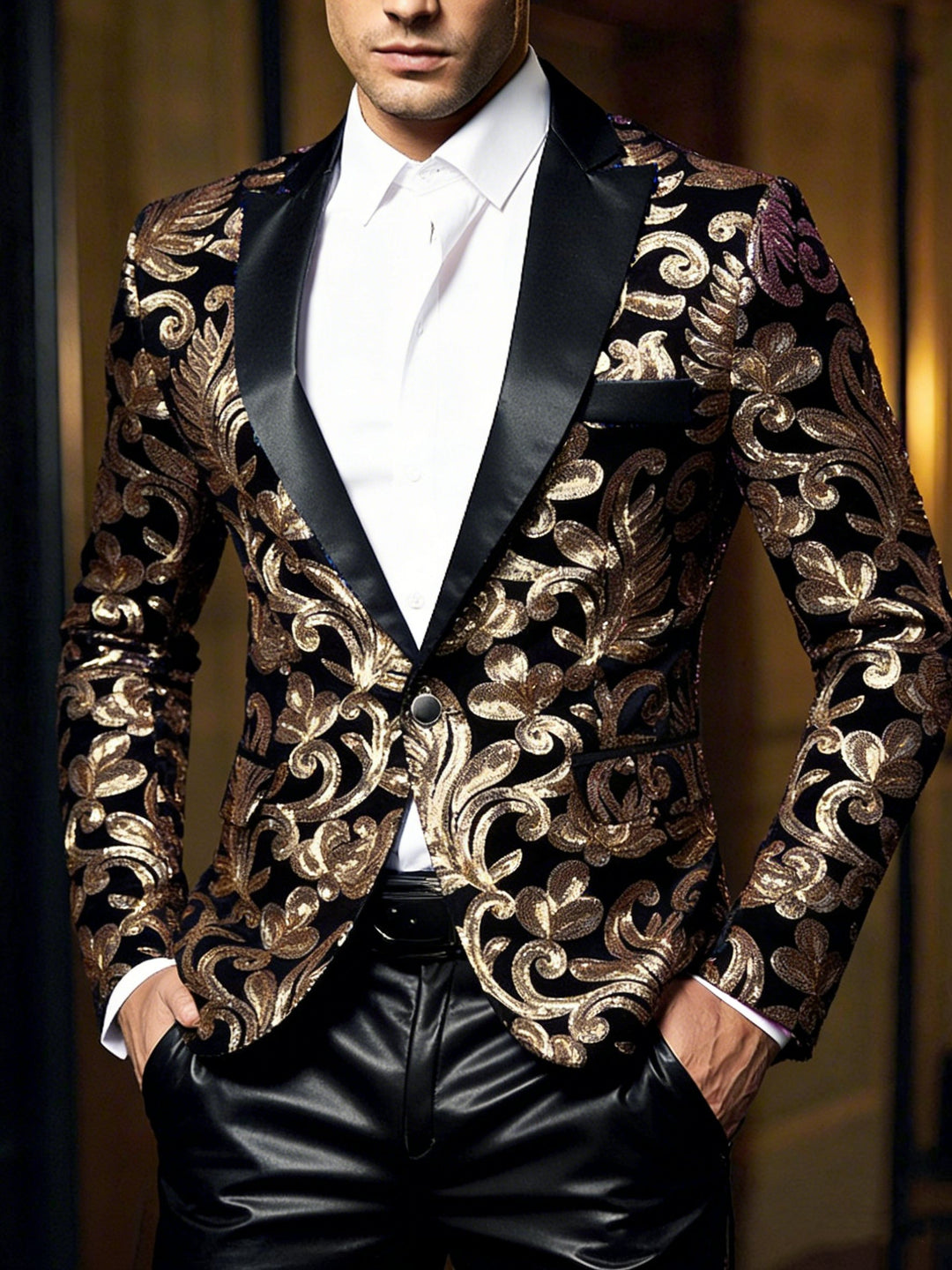 Costumes de Fête à Boutonnage Simple et Coupe Standard pour Hommes