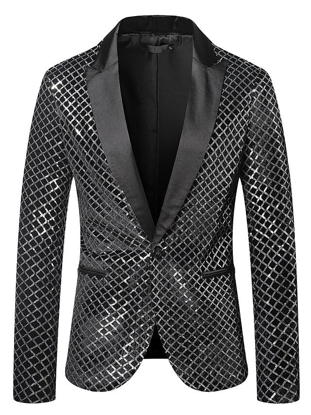 Veste Disco à un bouton et simple boutonnage pour hommes, coupe ajustée