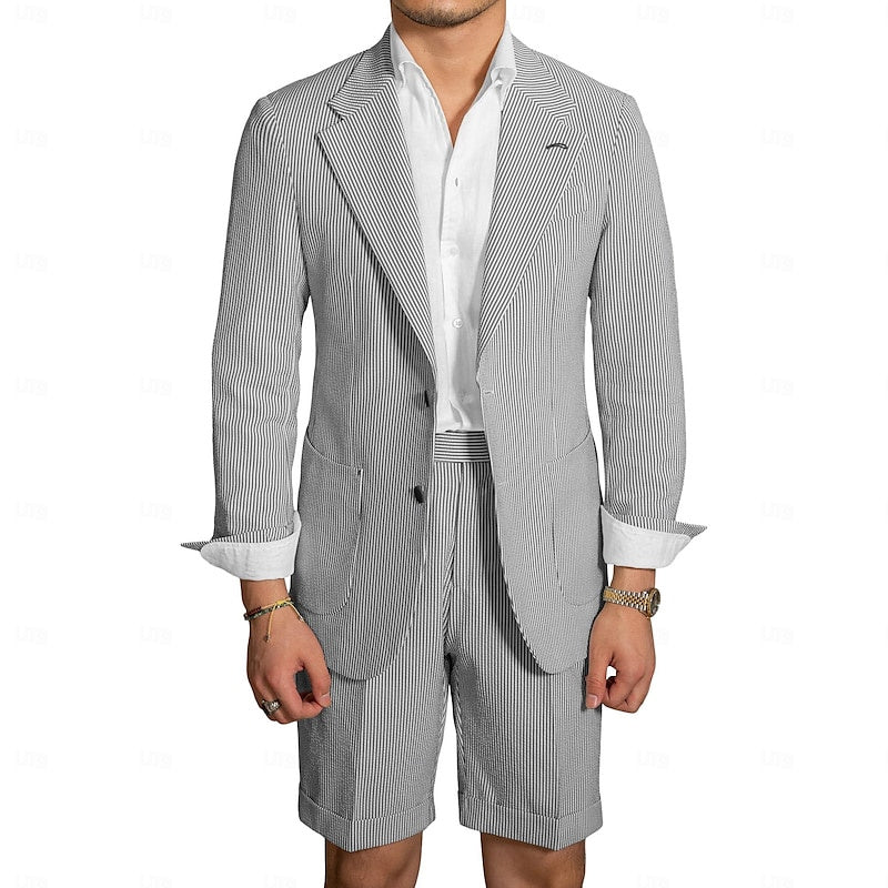 Costumes de Mariage 2 Pièces à Coupe Ajustée pour Hommes, à Simple Boutonnage et à Deux Boutons